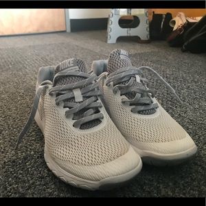 Gray and White Nikes